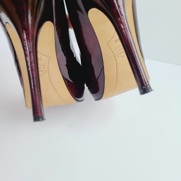 Joan & David Patent Leather Burgundy Platform Pumps Size‎ 7.5 - Picture 9 of 12
